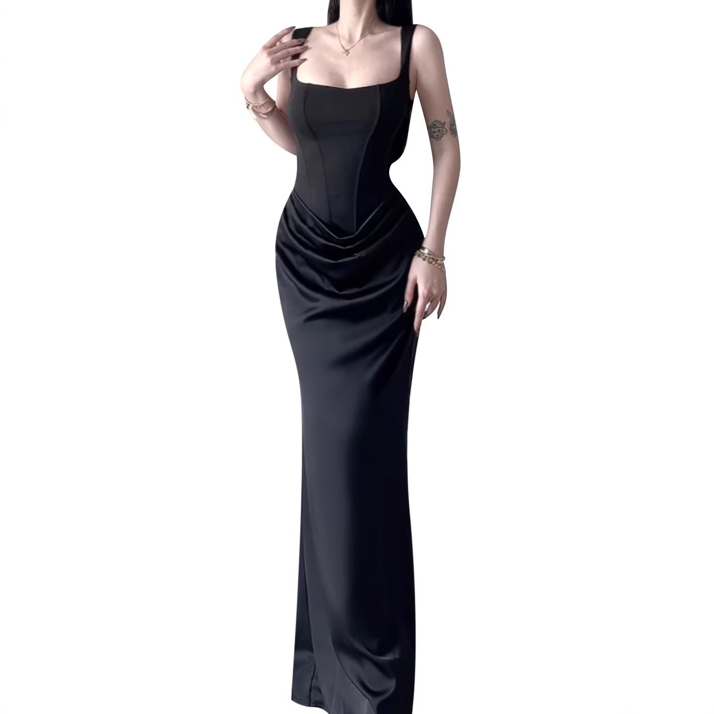 Vestido Elegante Sirena Sin Mangas
