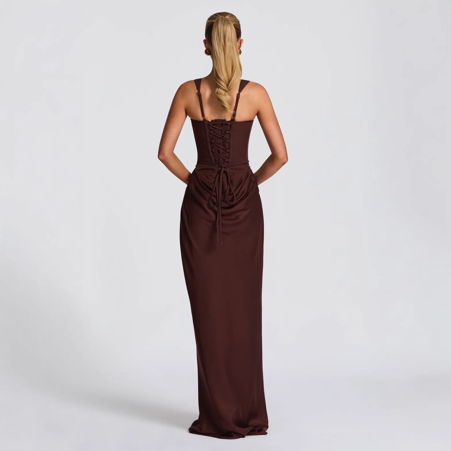 Vestido Elegante Sirena Sin Mangas